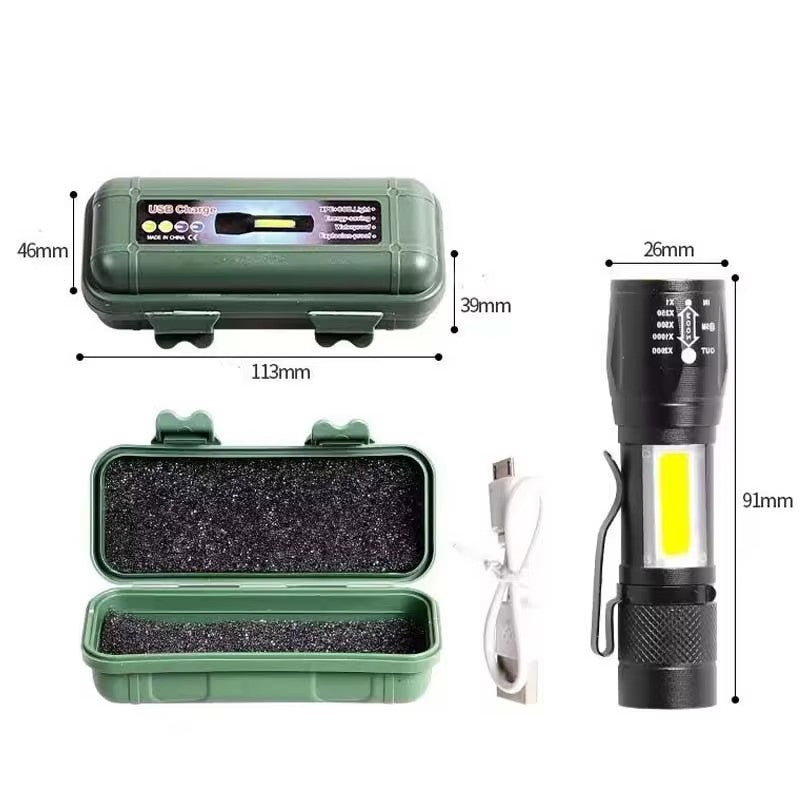 Mini Linterna LED Recargable USB – 200-300M