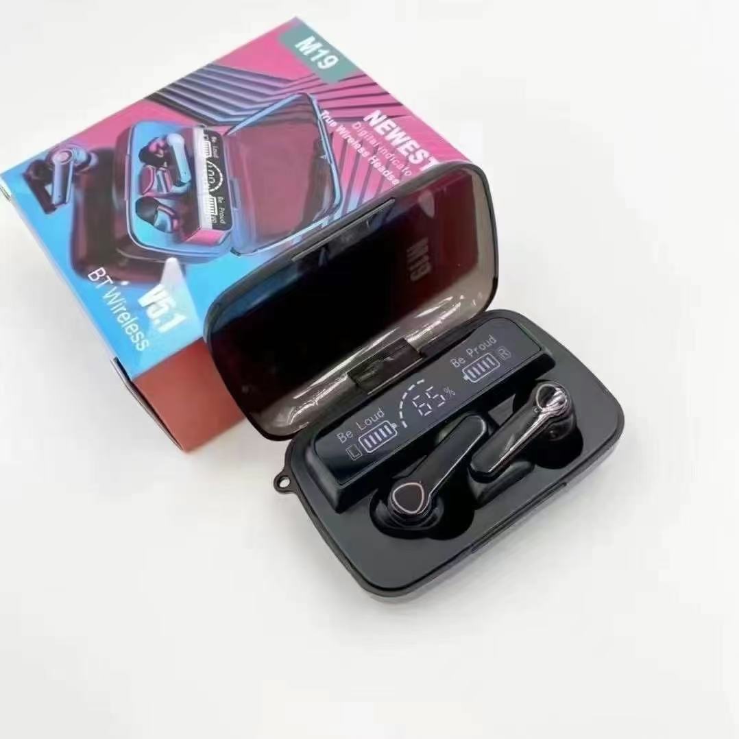 Audífonos TWS M19 Bluetooth 5.3 con Pantalla LED, RGB, Estéreo Inalámbrico e IPX5