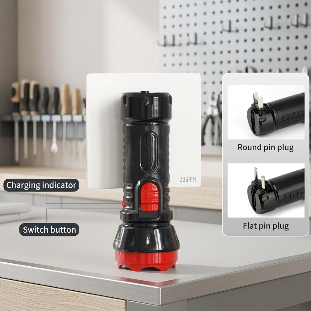 Linterna LED Recargable de Trabajo – Alta Potencia para Exteriores
